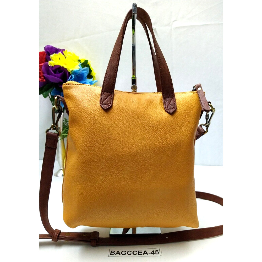 Antik Kraft Mustard Yellow Zipper Closure Crossbody Shoulder Bag